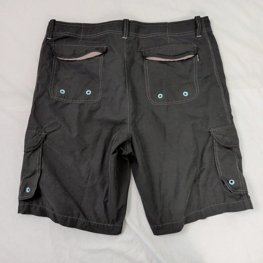 Tommy Bahama Relax Mens Black Cargo Swim Shorts Trunks Size 38 Coastal Island